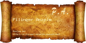 Pilinger Anzelm névjegykártya